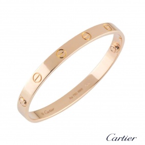 Cartier Rose Gold Plain Love Bracelet Size 20 B6035620